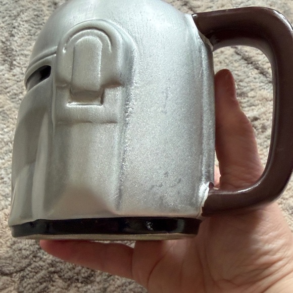 Silver Helmet Ceramic Mug — Sci‑Fi Inspired Drinkware - Picture 8 of 10